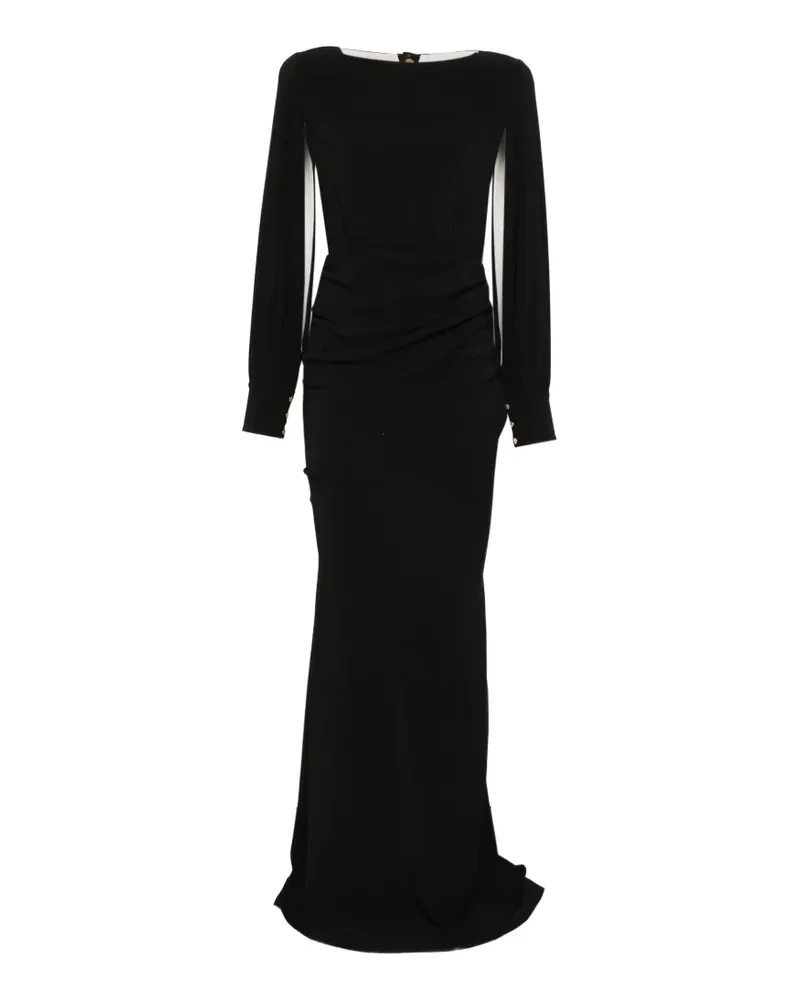 Elisabetta Franchi long-sleeve backless dress - Schwarz Schwarz