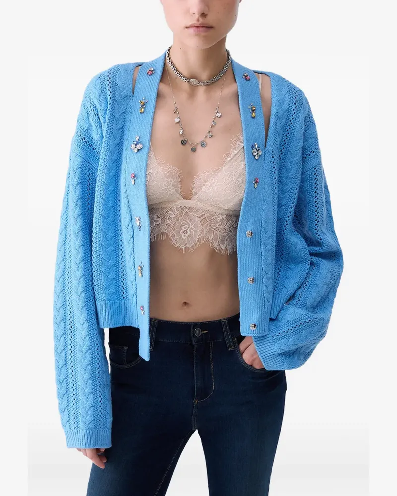 Liu Jo Cardigan mit Schmuckstickerei - Blau Blau