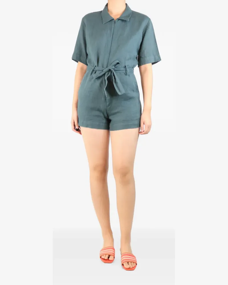 Rivet Utility belted short-sleeved playsuit - Grün Grün