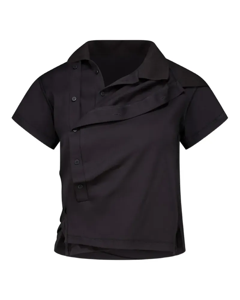 Natasha Zinko Shrunken Double polo shirt - Schwarz Schwarz