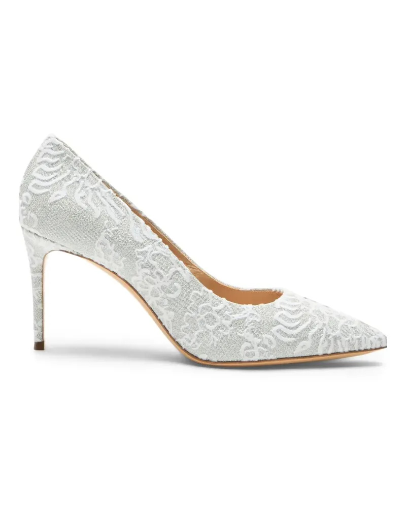 Casadei Julia Rigel floral-flock pumps - Silber Silber