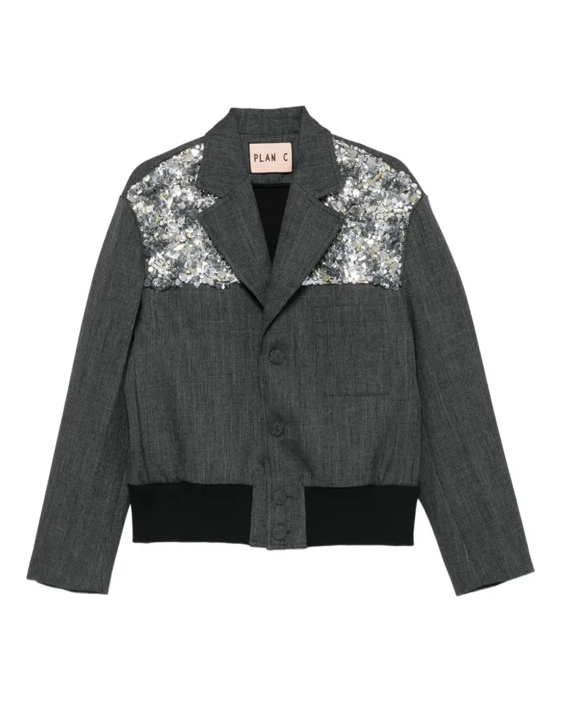PLAN C sequin-embellished jacket - Grau Grau