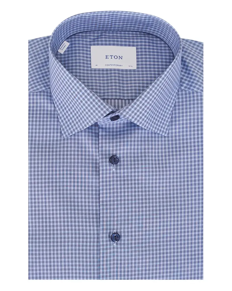 Eton twill check shirt - Blau Blau