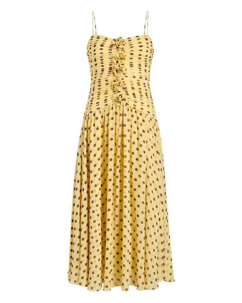 Cinq à Sept Camille-Kleid mit Polka Dots - Gelb Gelb