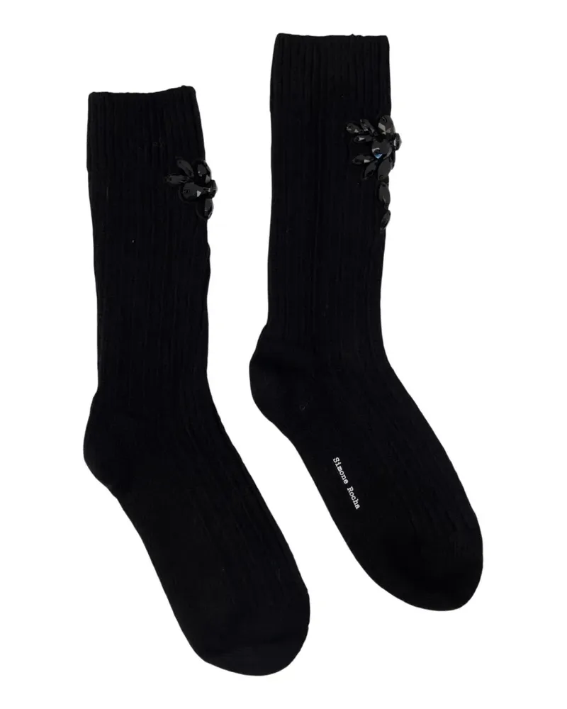 Simone Rocha crystal-embellished chunky-knit socks - Schwarz Schwarz
