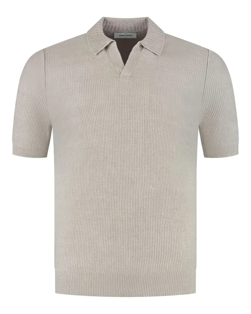 Gran Sasso Geripptes Poloshirt - Nude Nude