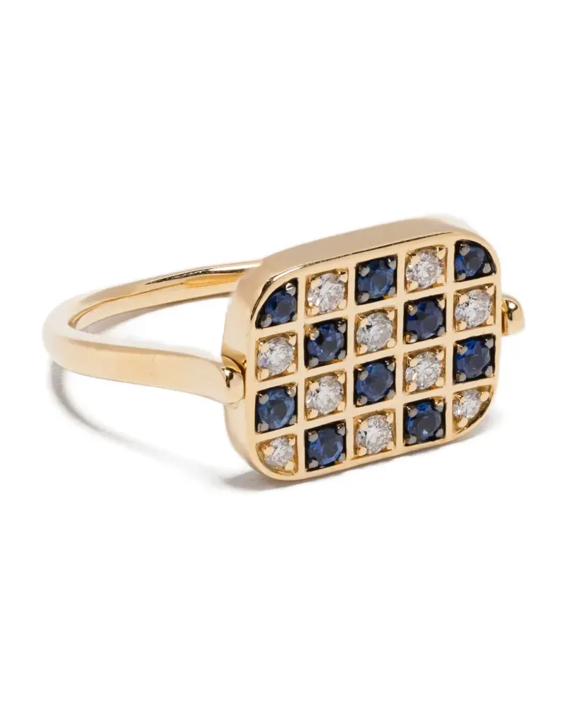 Wouters & Hendrix 18K yellow gold Mosaic sapphire and diamond ring Gold