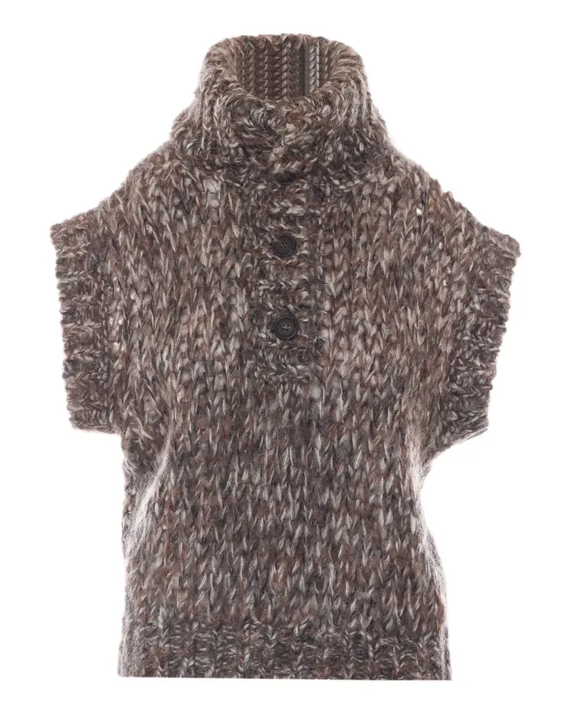 Brunello Cucinelli Rollkragenpullunder aus Malfilé-Mohär - Braun Braun