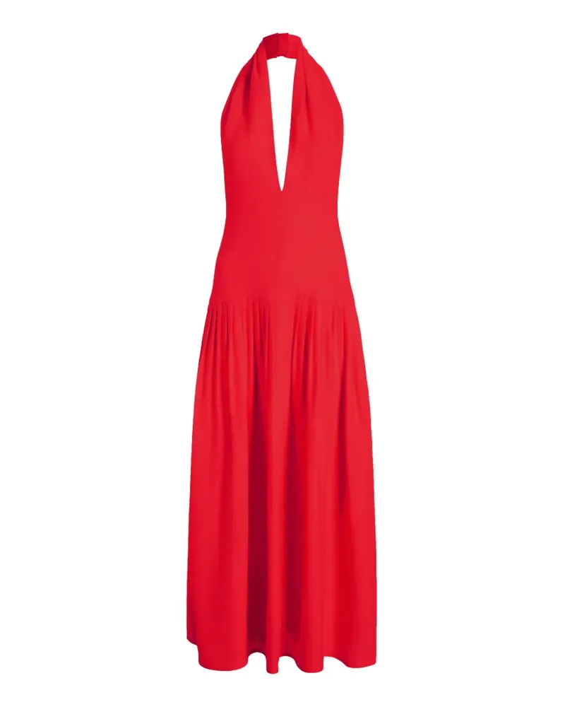 Proenza Schouler Tala Georgette-Maxikleid mit V-Ausschnitt - Rot Rot