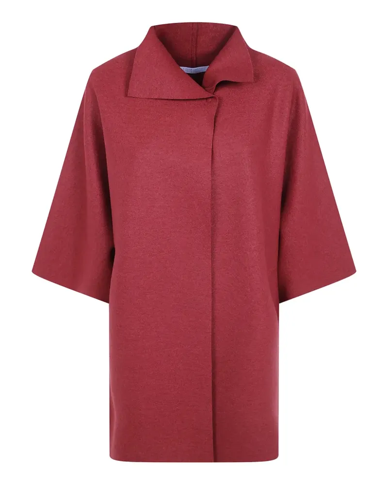 Harris Wharf London asymmetric-collar three-quarter-sleeve coat - Rot Rot