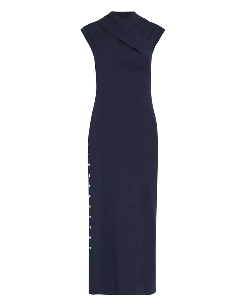 Gloria Coelho button-detail midi dress - Blau Blau