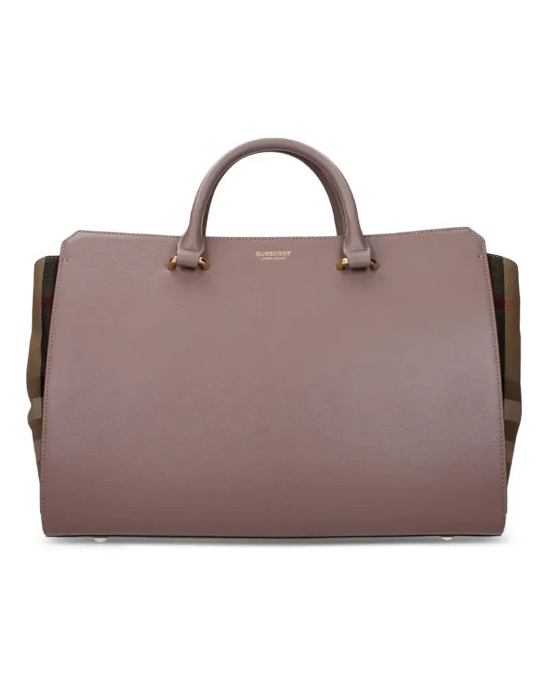 Burberry Banner check-panel tote bag - Grau Grau