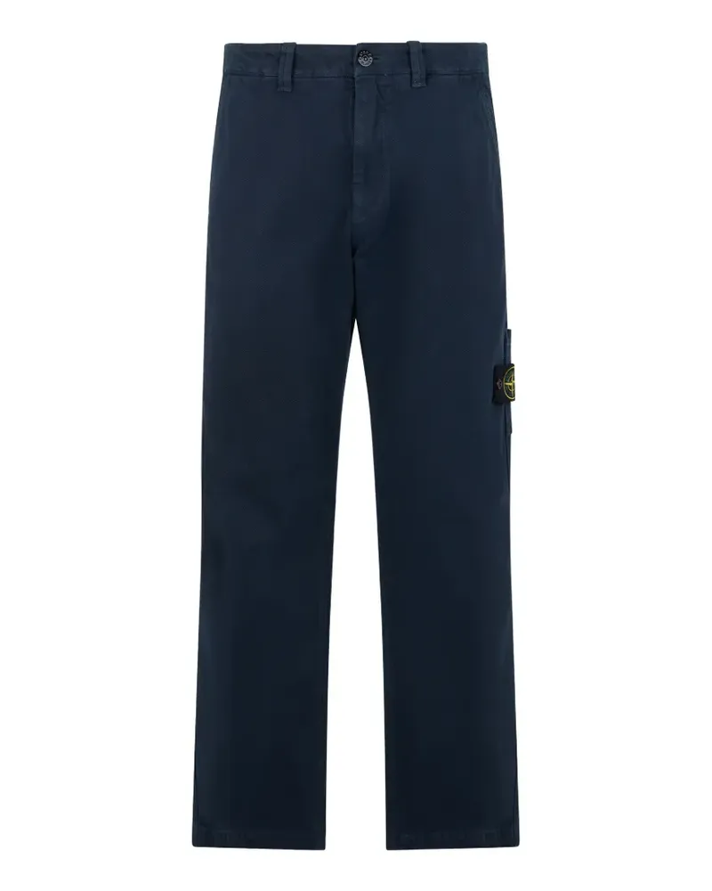 Stone Island logo patch trousers - Blau Blau