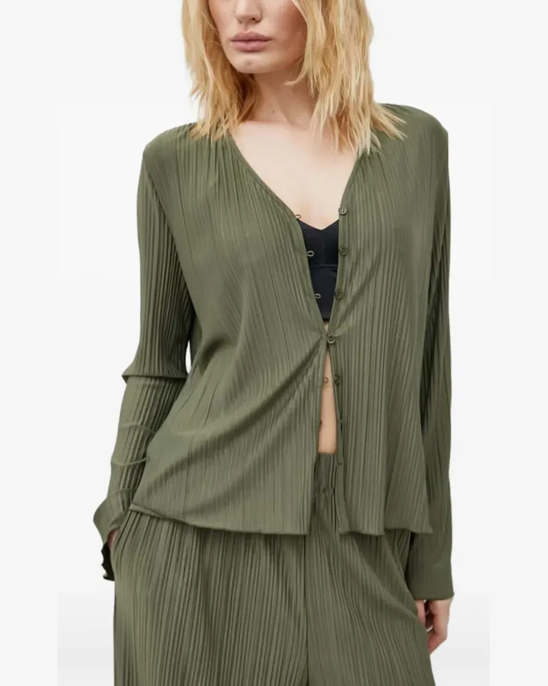 Samsøe & Samsøe Geknöpftes Oberteil mit Falten - Grün Grün