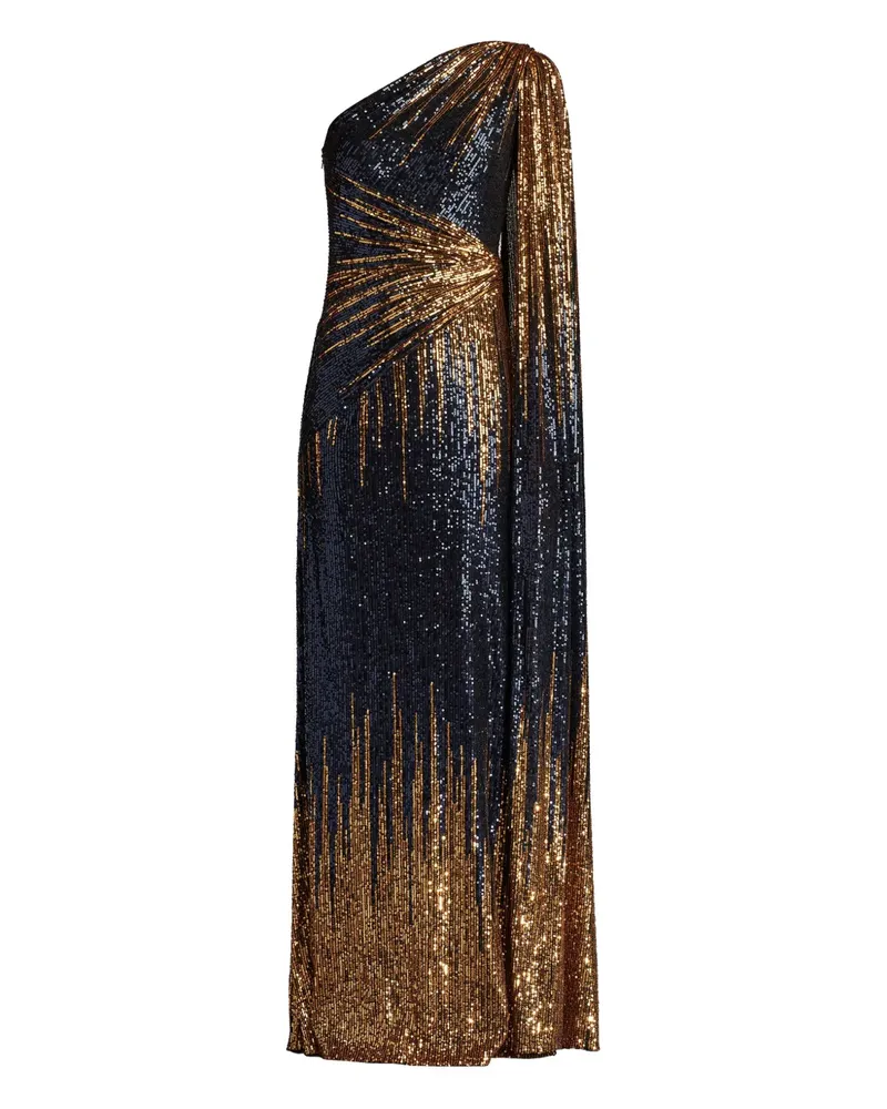 Tadashi Shoji Einschultriges Marseille Kleid mit Pailletten - Blau Blau
