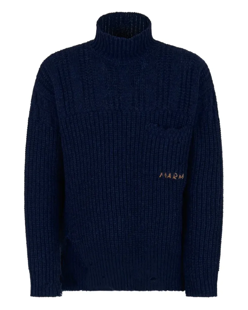Marni Gerippter Rollkragenpullover - Blau Blau