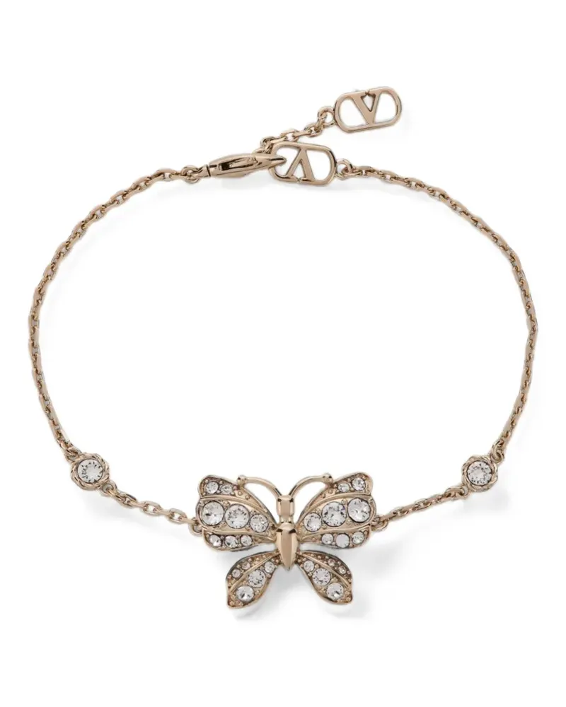 Valentino Garavani crystal-embellished butterfly bracelet - Gold Gold
