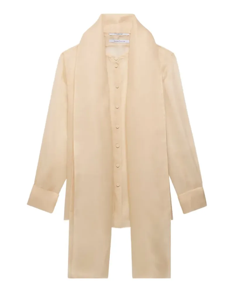 Another Tomorrow scarf-detail shirt - Nude Nude