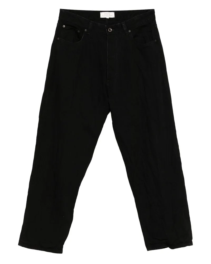 Studio Nicholson Seb Jeans in Knitteroptik - Schwarz Schwarz