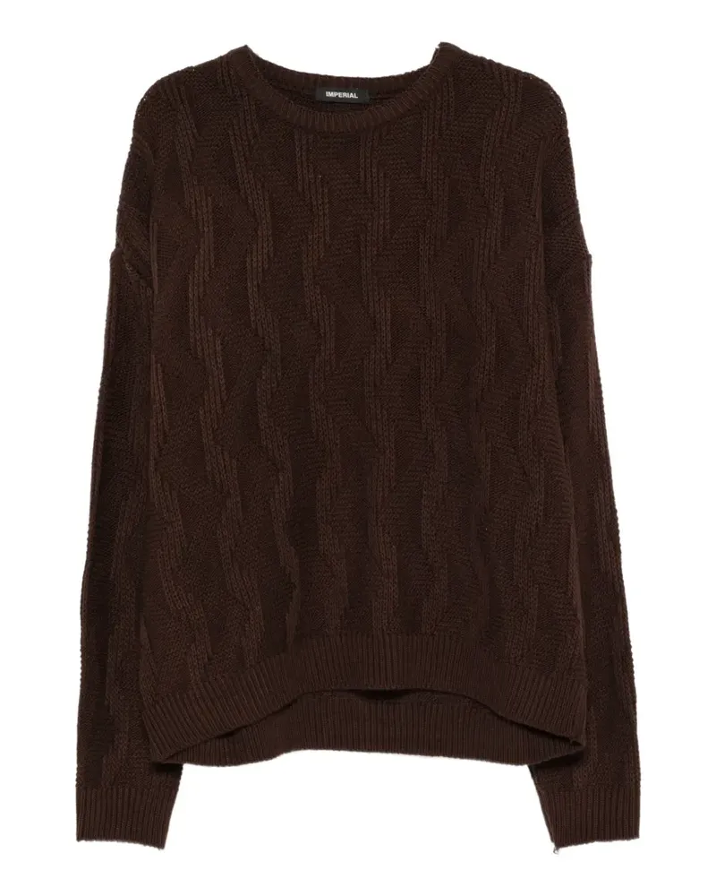 IMPERIAL Pullover mit Zopfmuster - Braun Braun