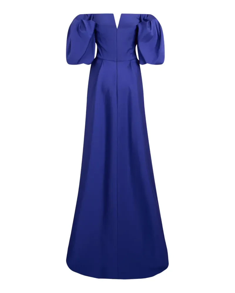 Alberta Ferretti Schulterfreies Midikleid mit Puffärmeln - Blau Blau