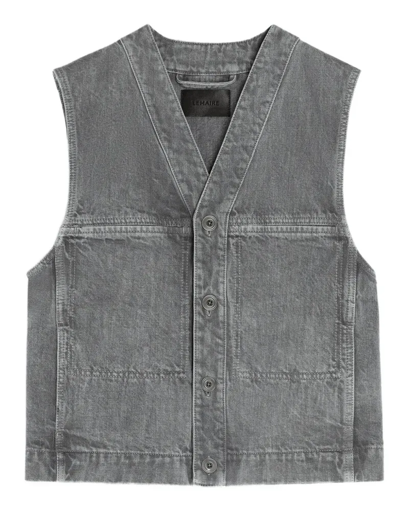 Christophe Lemaire Jeansweste mit Knopfverschluss - Grau Grau