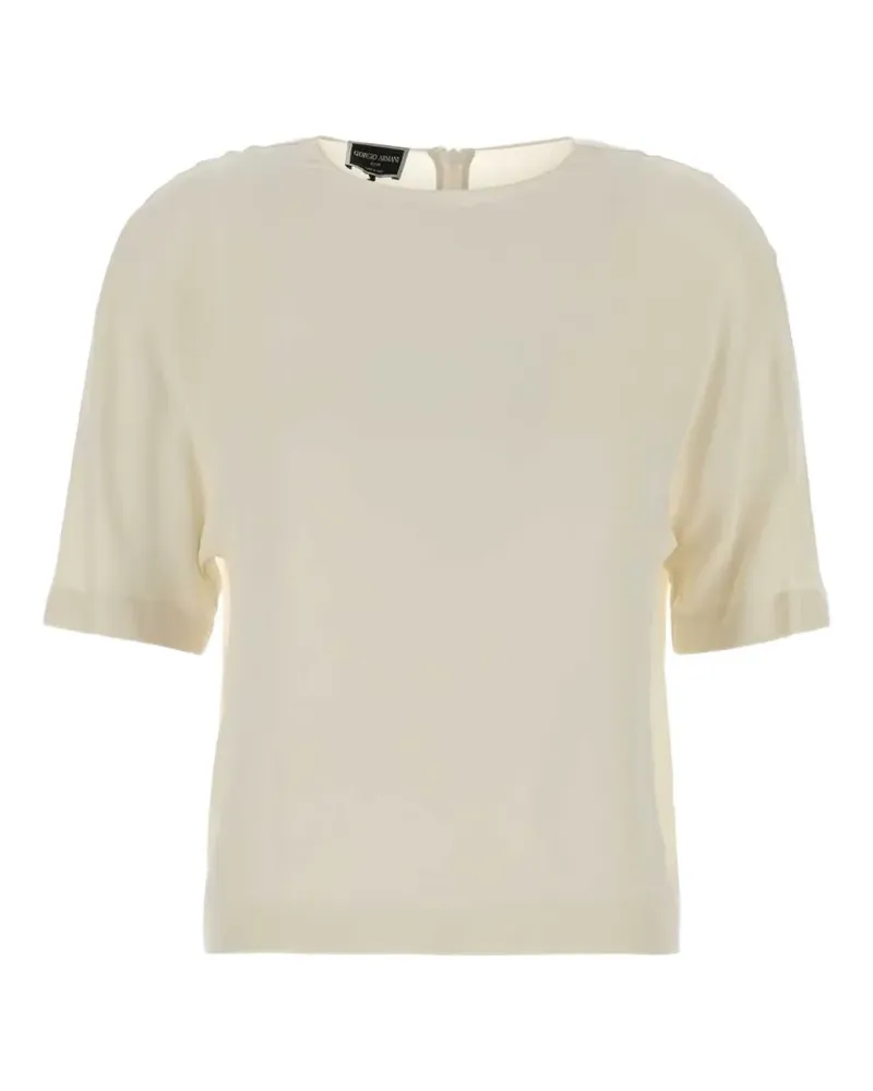 Giorgio Armani Georgette short-sleeve silk blouse - Weiß Weiß