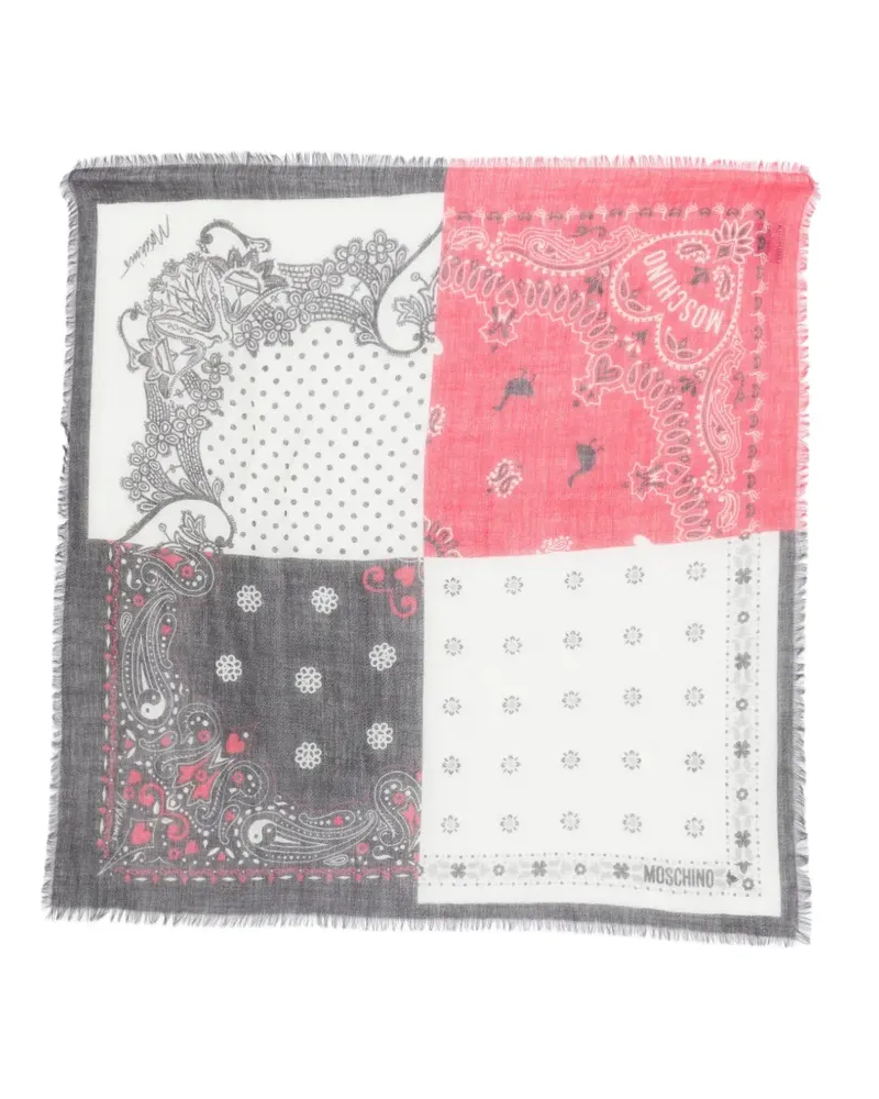 Moschino patchwork scarf - Weiß Weiß