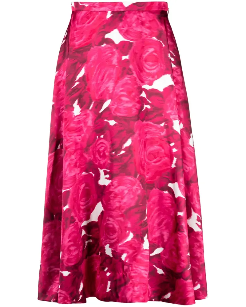Valentino Garavani Rock aus Seide mit Rosen-Print - Rosa Rosa