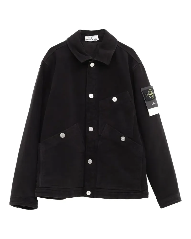 Stone Island buttoned denim jacket - Schwarz Schwarz