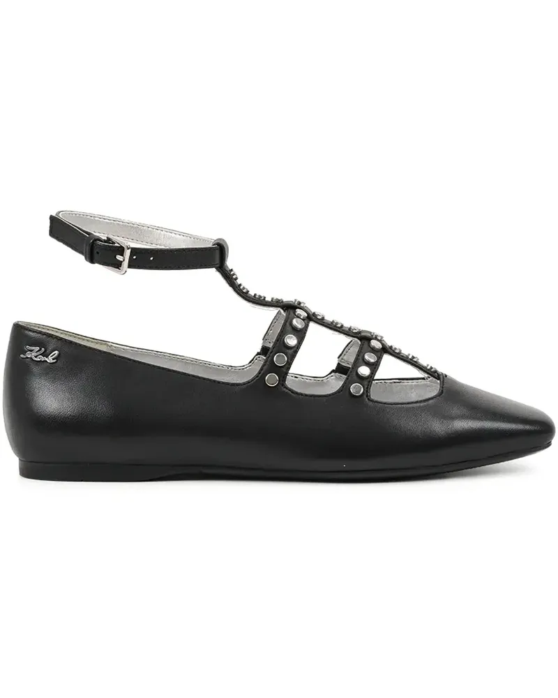 Karl Lagerfeld Ballerinas mit Nieten - Schwarz Schwarz