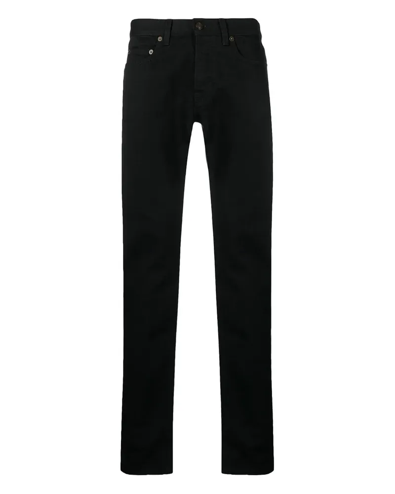 Saint Laurent Schmale Jeans - Schwarz Schwarz
