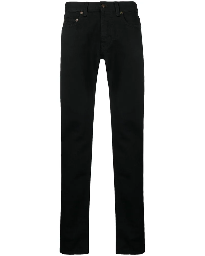 Saint Laurent Schmale Jeans - Schwarz Schwarz