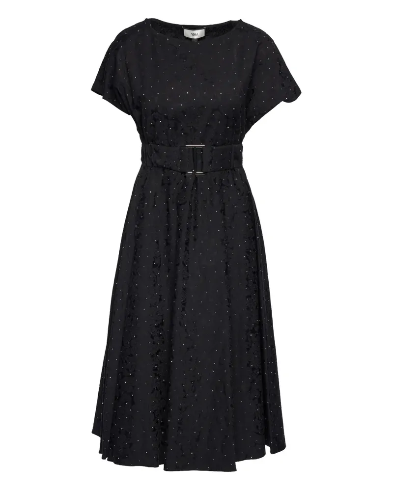 NISSA Verziertes Brokat-Midikleid - Schwarz Schwarz