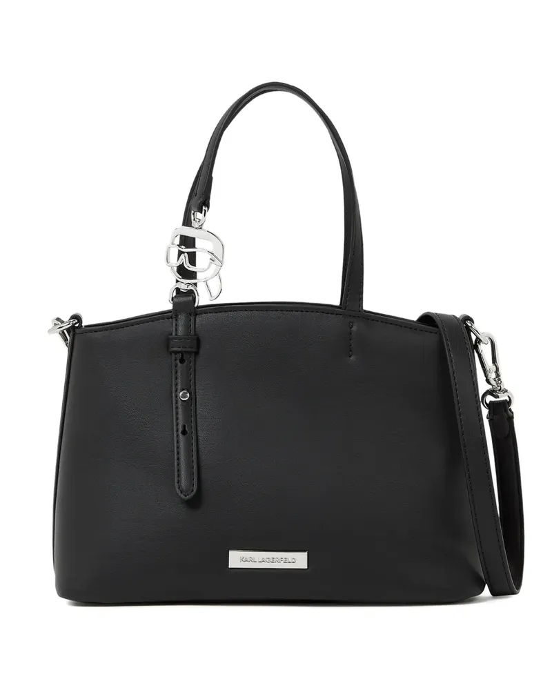 Karl Lagerfeld Kleine Handtasche mit Logo-Schild - Schwarz Schwarz
