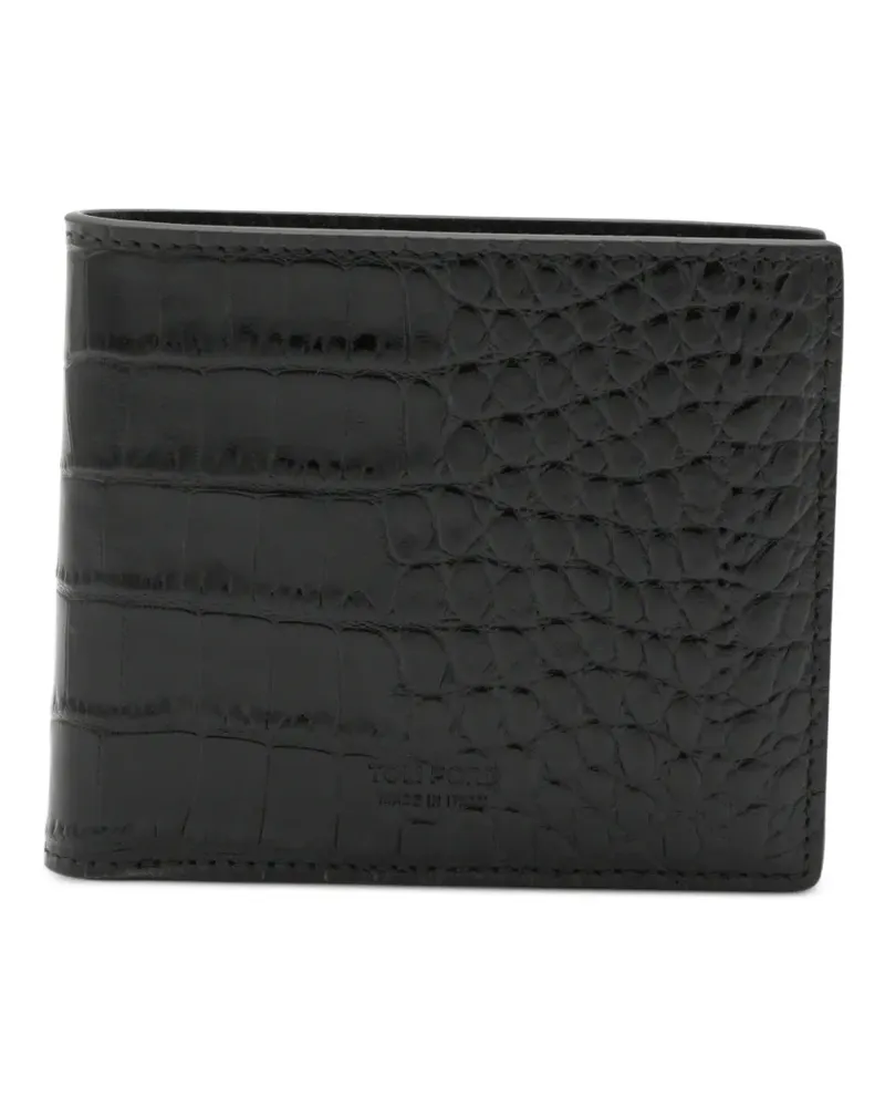 Tom Ford crocodile-effect wallet - Schwarz Schwarz