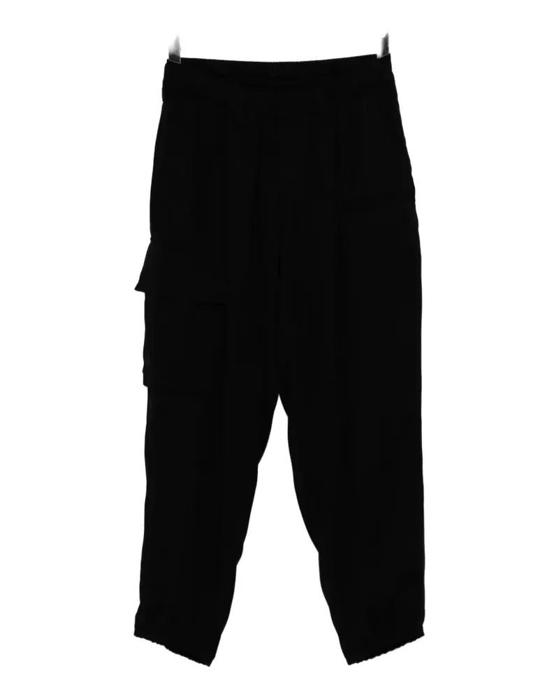 Yohji Yamamoto gabardine flap-pocket trousers - Schwarz Schwarz