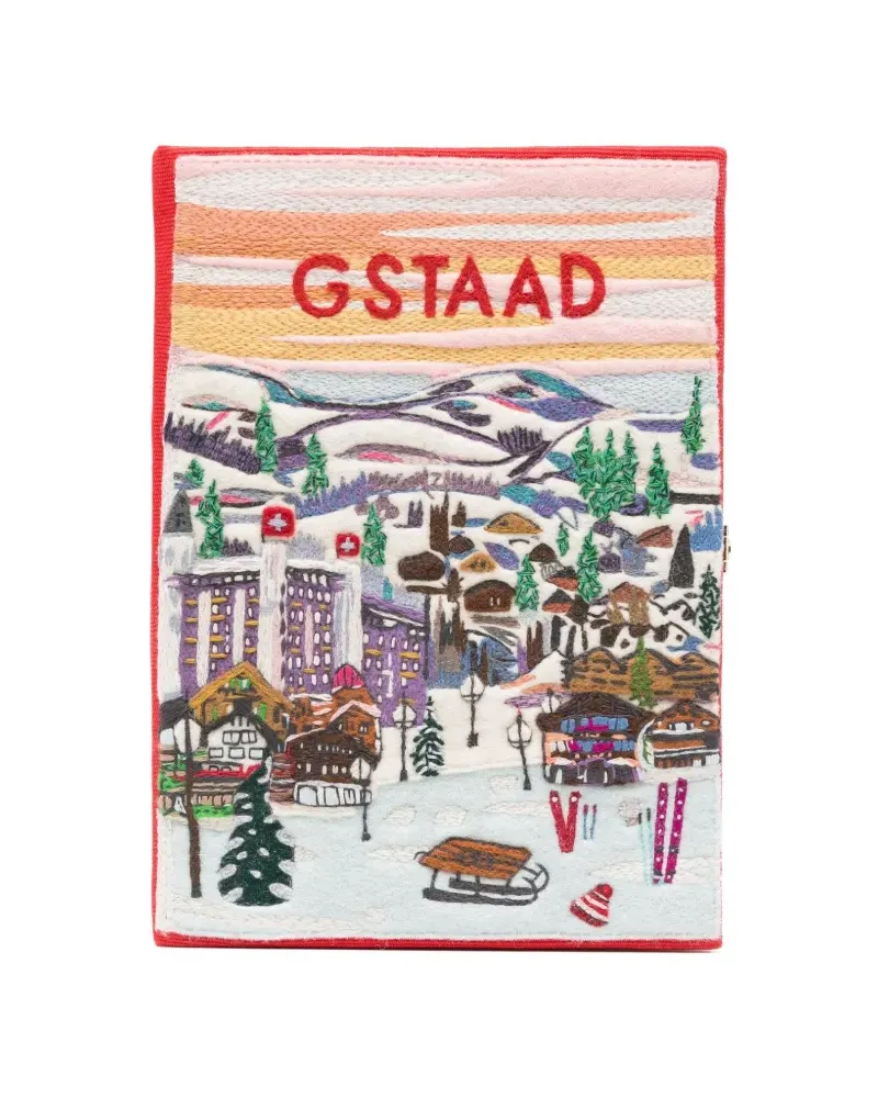 Olympia Le-Tan x Mlle Mouns Ski in Gstaad clutch - Rot Rot