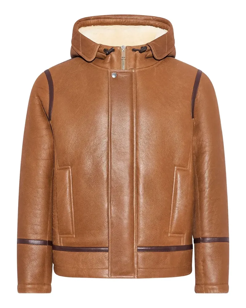 Yves Salomon Shearling-Jacke mit Kapuze - Braun Braun