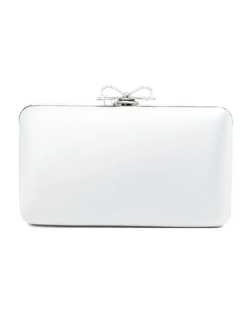Self-Portrait bow-detail mini clutch bag - Blau Blau