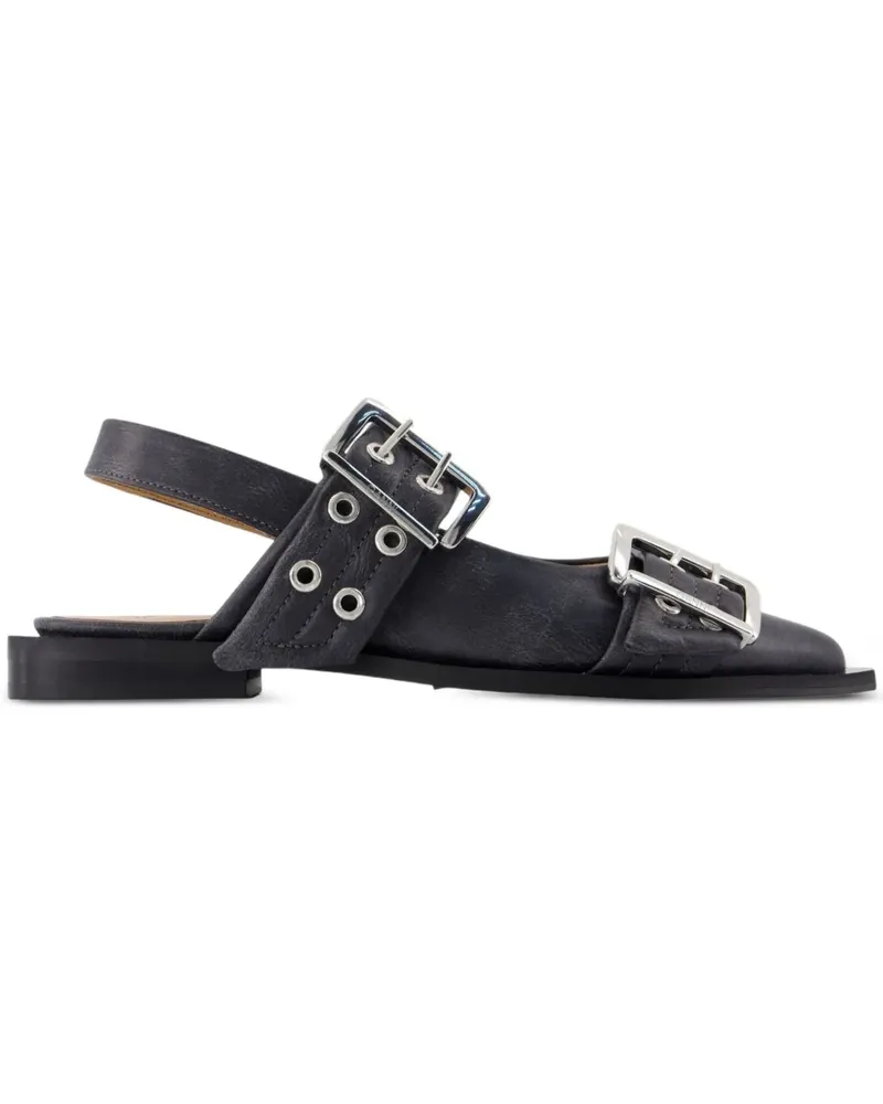 Ganni Ballerinas mit spitzer Kappe - Schwarz Schwarz