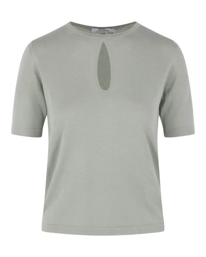 Max Mara Fein gestricktes T-Shirt - Grau Grau