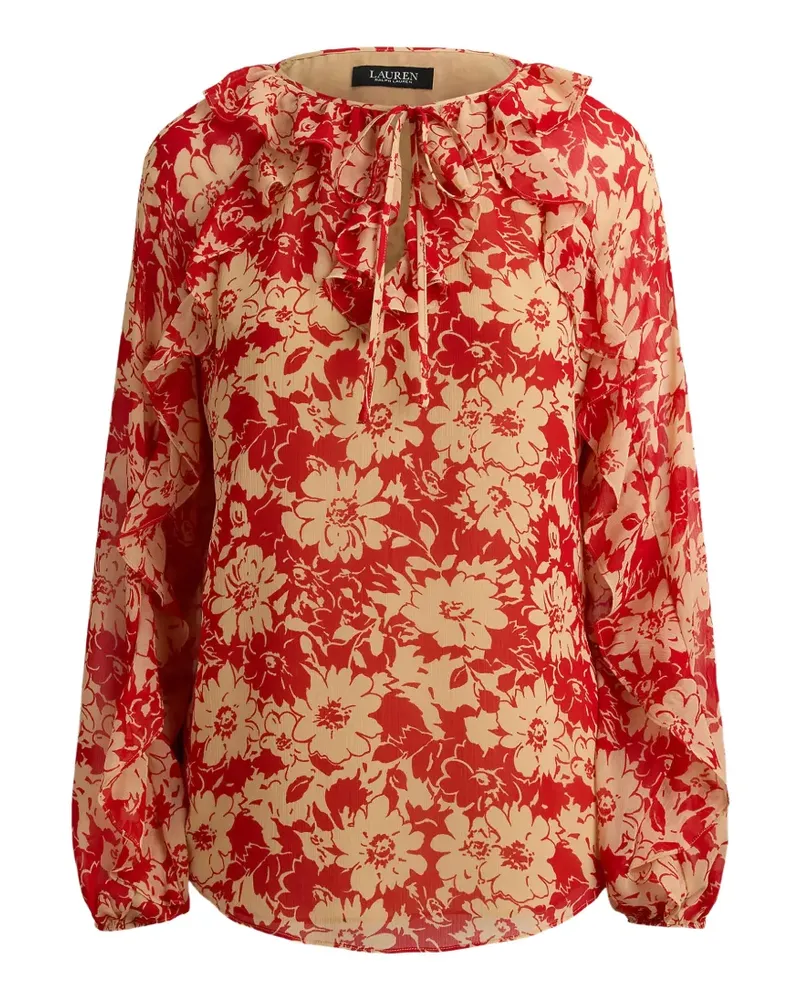 Ralph Lauren floral-print ruffled shirt - Rot Rot