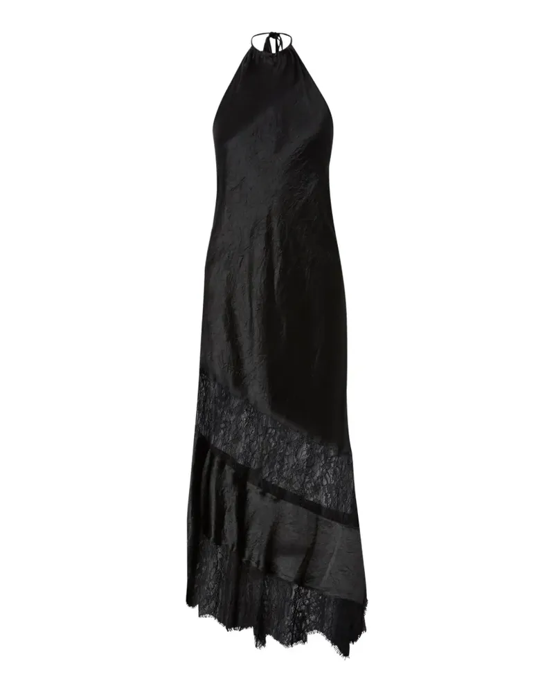 Pinko lace-panelled halterneck midi dress - Schwarz Schwarz