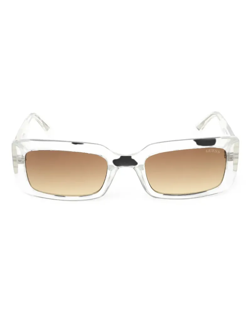 Guess Sonnenbrille mit eckigem Gestell - Weiß Weiß