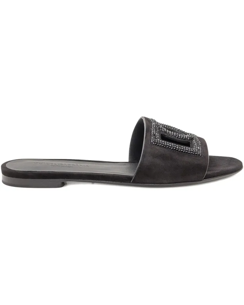Dolce & Gabbana Sandalen mit Logo-Verzierung - Schwarz Schwarz
