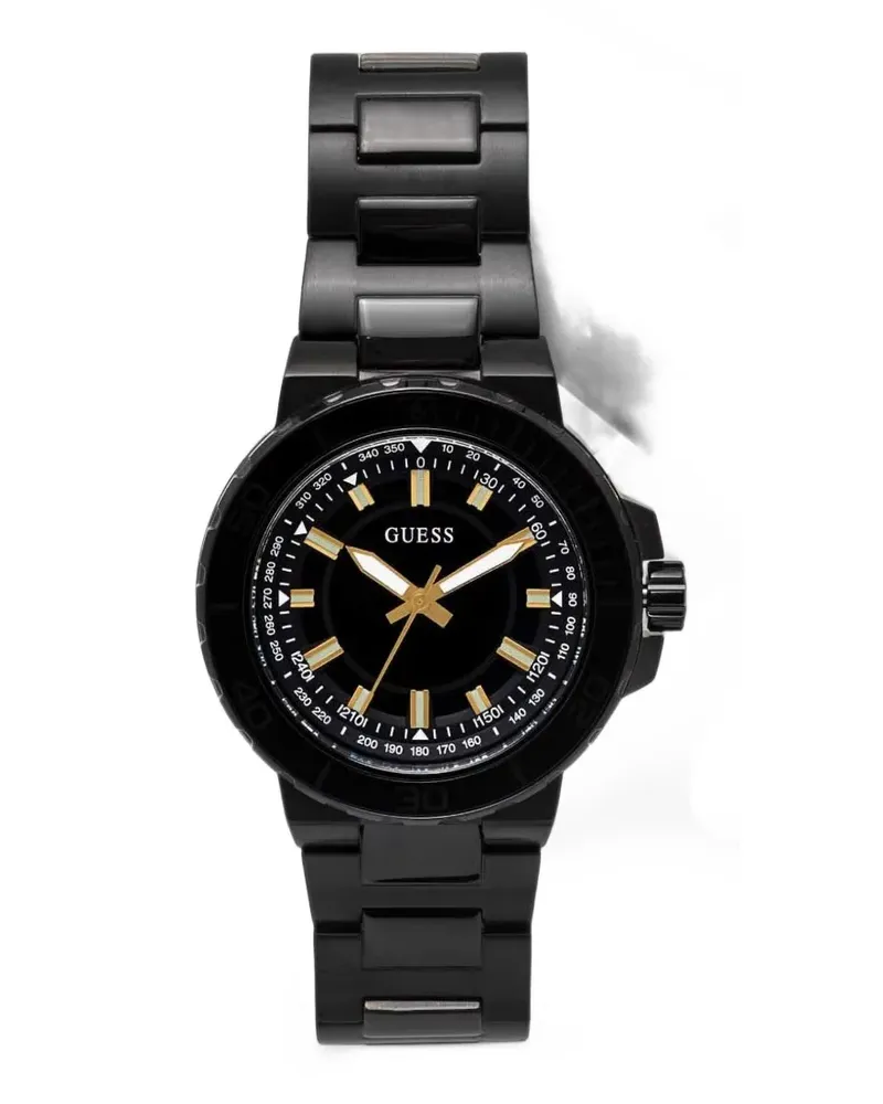 Guess round-face 44mm watch - Schwarz Schwarz