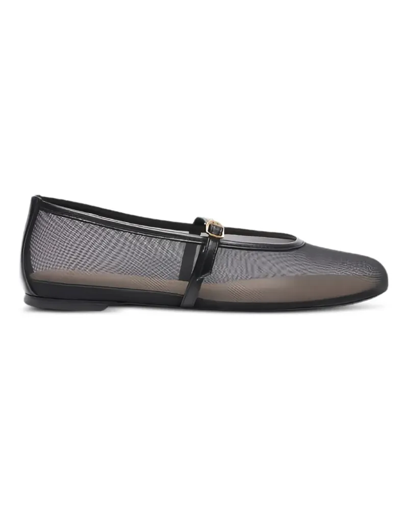 Stuart Weitzman Bareitall mesh buckle-fastening ballet flats - Weiß Weiß