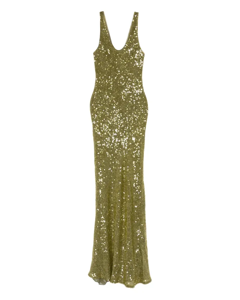 GALVAN sequin valletta gown maxi dress - Grün Grün