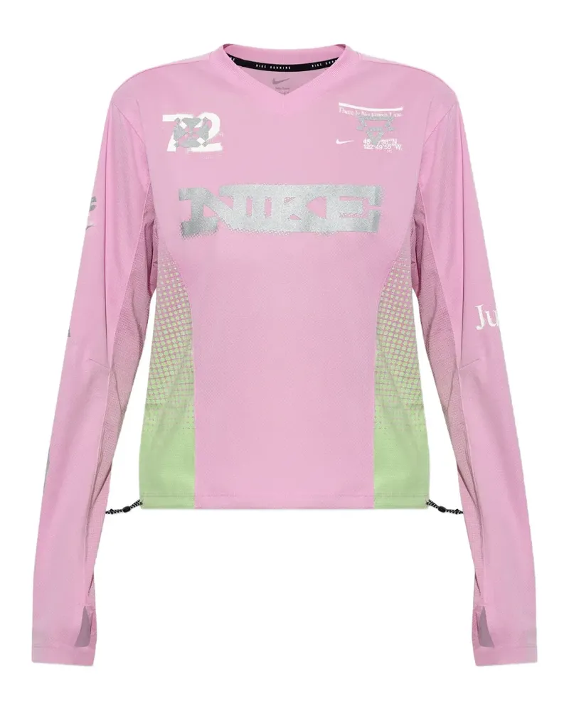 Nike Swift Langarmshirt mit Logo-Print - Rosa Rosa